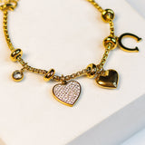 Anchor Heart Charm Bracelet