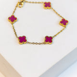 Mini Purple Clover Chain Bracelet