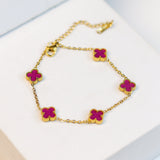 Mini Purple Clover Chain Bracelet