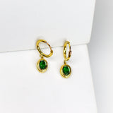 Emerald Drop Hoops