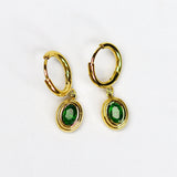 Emerald Drop Hoops