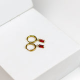 Crystal Ruby Hoops