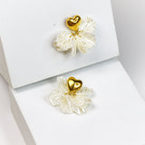Golden Heart Flora Earrings