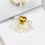 Golden Heart Flora Earrings