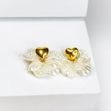 Golden Heart Flora Earrings