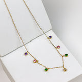 Multi Stone Charm Necklace