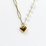 Pearl Chain Heart Necklace