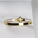 Ivory Clover Bangle Bracelet
