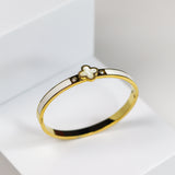 Ivory Clover Bangle Bracelet
