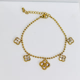 Clover Stone Chain Bracelet