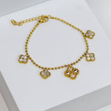 Clover Stone Chain Bracelet