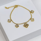 Clover Stone Chain Bracelet