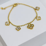 Clover Stone Chain Bracelet
