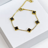 Mini Black Clover Chain Bracelet