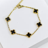 Mini Black Clover Chain Bracelet