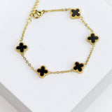 Mini Black Clover Chain Bracelet