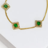 Emerald Diamond Stone Bracelet