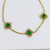 Emerald Diamond Stone Bracelet