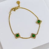 Emerald Diamond Stone Bracelet