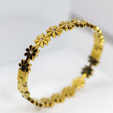 Golden Blossom Bangle Bracelet