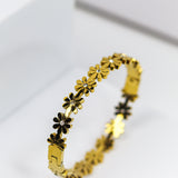 Golden Blossom Bangle Bracelet