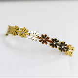 Golden Blossom Bangle Bracelet