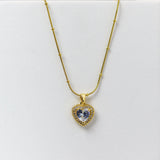 Luxe Solitaire Heart Necklace