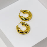 Golden Swirl Hoops