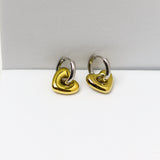 2 In 1 Mix Metal Heart Hoops