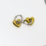 2 In 1 Mix Metal Heart Hoops