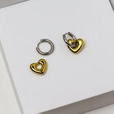 2 In 1 Mix Metal Heart Hoops