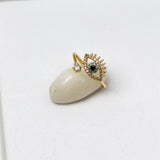 Studded Evil Eye Adjustable Ring