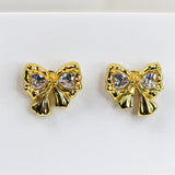 Statement Solitaire Bow Earrings