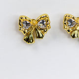 Statement Solitaire Bow Earrings