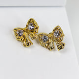 Statement Solitaire Bow Earrings