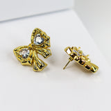 Statement Solitaire Bow Earrings