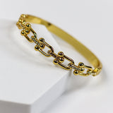 Studded Link Pattern Bangle Bracelet