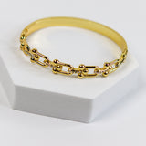 Studded Link Pattern Bangle Bracelet
