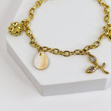 Gilded Ivy Charm Bracelet