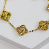 Golden Opal Clover Chain Bracelet