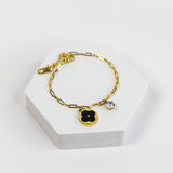Noir and Blanc Charm Chain Bracelet