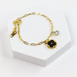 Noir and Blanc Charm Chain Bracelet
