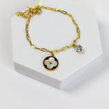Noir and Blanc Charm Chain Bracelet