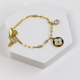 Noir and Blanc Charm Chain Bracelet