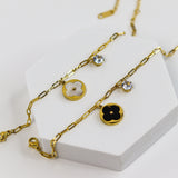 Noir and Blanc Charm Chain Bracelet