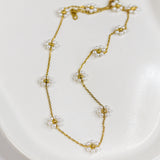 Daisy Pearl Chain Necklace