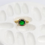 Emerald Cushion Stone Ring