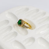 Emerald Cushion Stone Ring