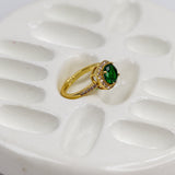 Emerald Cushion Stone Ring