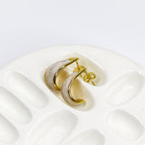 Pearly Moon Half Hoops